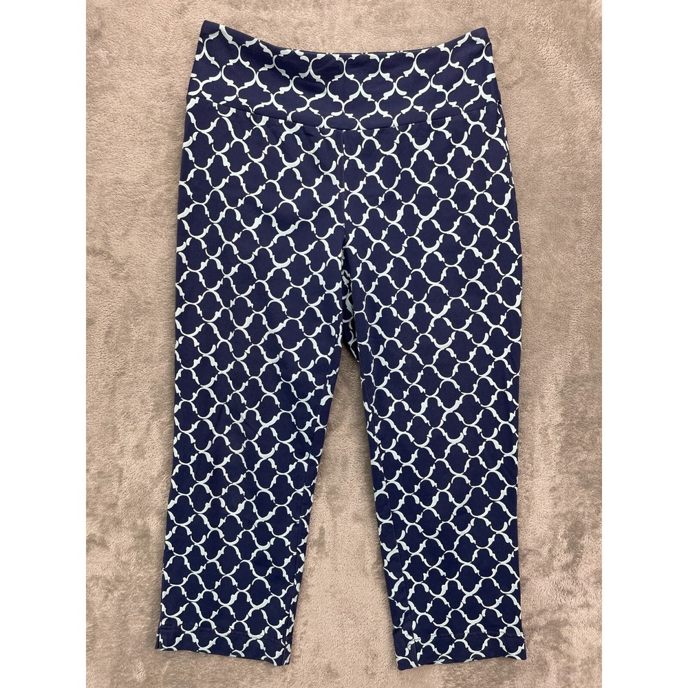 J.MCLAUGHLIN Women's Catalina Cloth Pants Small Navy/Blue‎ Geometric